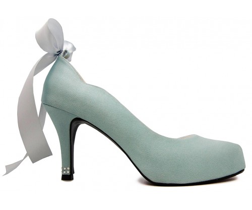 Baby blue satin online shoes